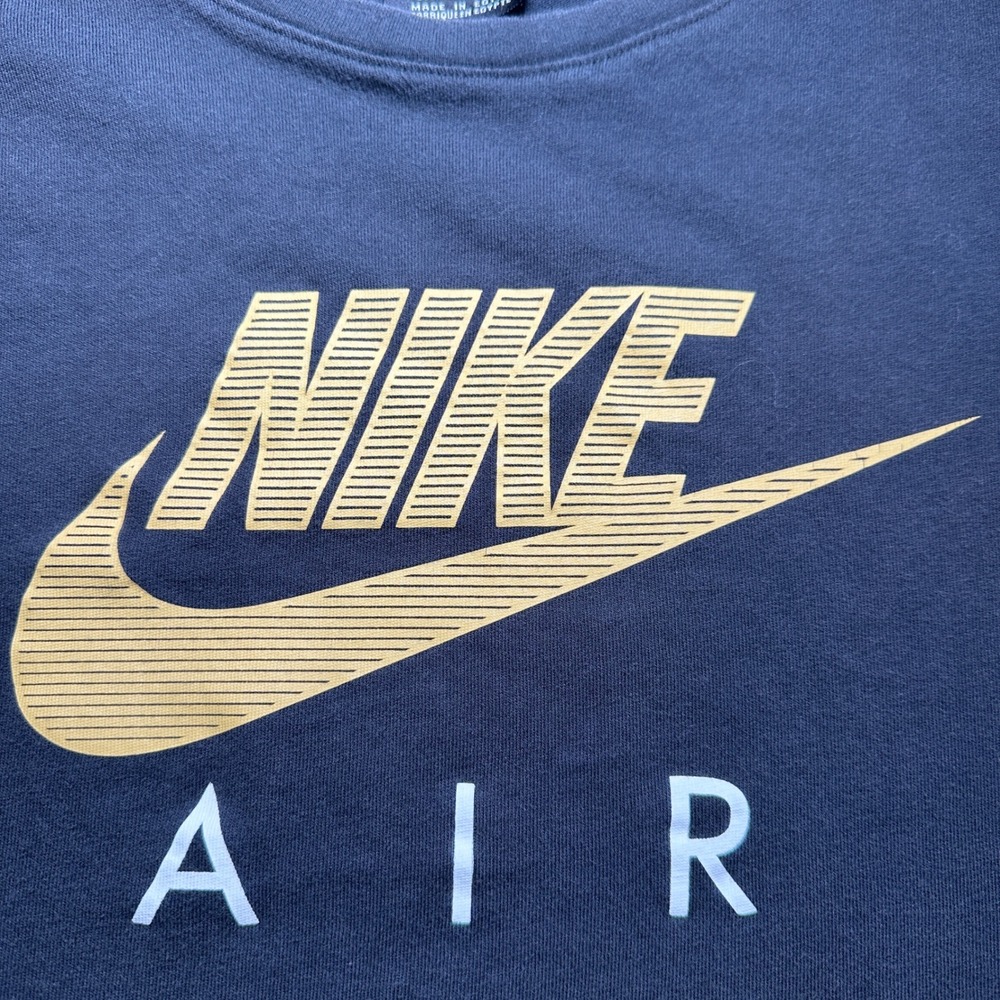 Nike Air Black T-Shirt Gold Striped Trim Track Shirt Top XL BV3068-010 - Picture 2 of 15